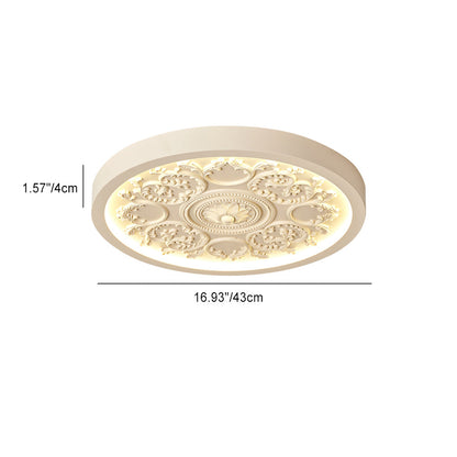 Flush Mount Ceiling Light front angle — iron, resin and acrylic diffuser | Casa Norex