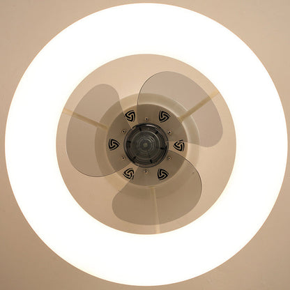 Modern Creative Circle LED Semi-Flush Mount Ceiling Fan Light