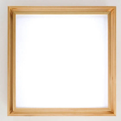 Flush Mount Ceiling Light mounting detail view — acrylic diffuser in solid wood frame 2 | Casa Norex