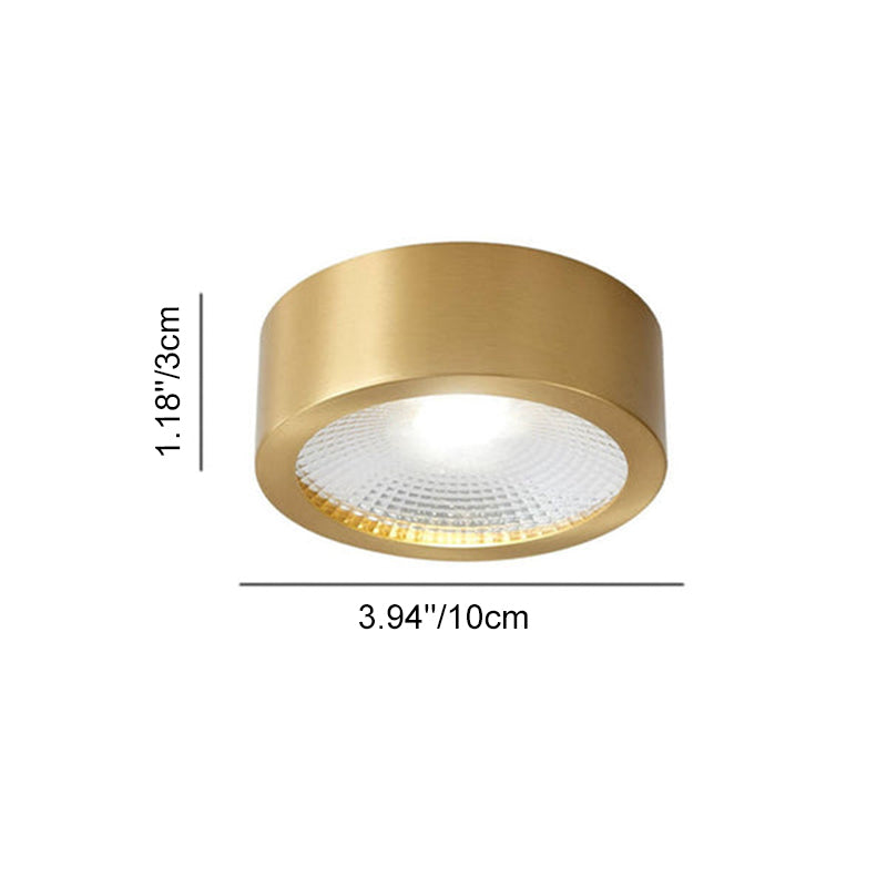 Flush Mount Ceiling Light alternate angle detail — copper-finished disc | Casa Norex