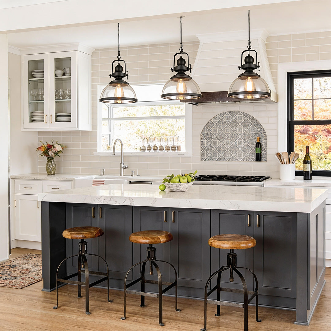 Clear glass industrial pendant light — clear glass pendant light white background | Casa Norex