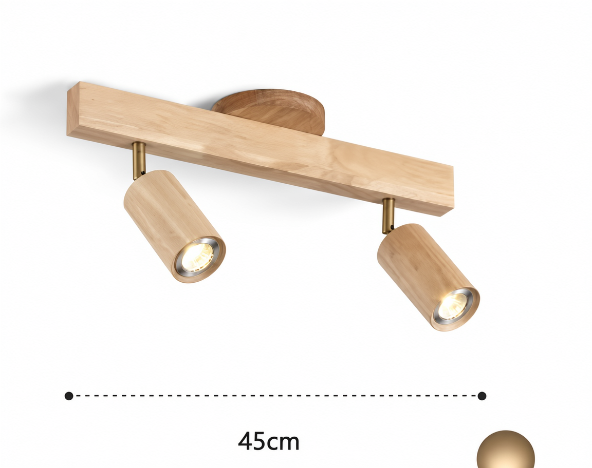 Adjustable Wood Spotlight Chandelier
