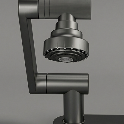 Rotaflow Bathroom Basin Faucet valve detail — Black finish — Casa Norex