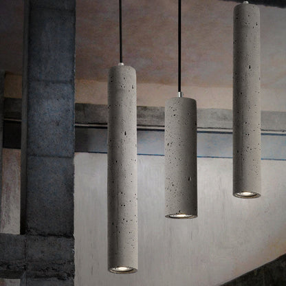 Pendant Light mounting detail view — raw cement tube shade | Casa Norex
