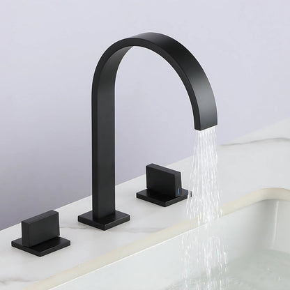Squareline Bathroom Faucet install angle — Black finish — Casa Norex