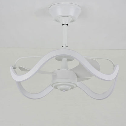 Modern Light Luxury Circular Inverter Silent Downrods Ceiling Fan Light