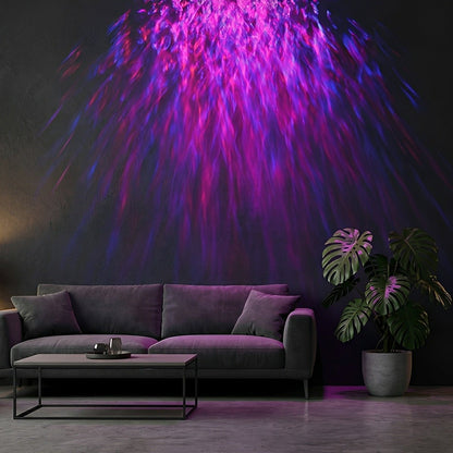 LED wall washer light glow detail — RGBW color wash pattern — Casa Norex