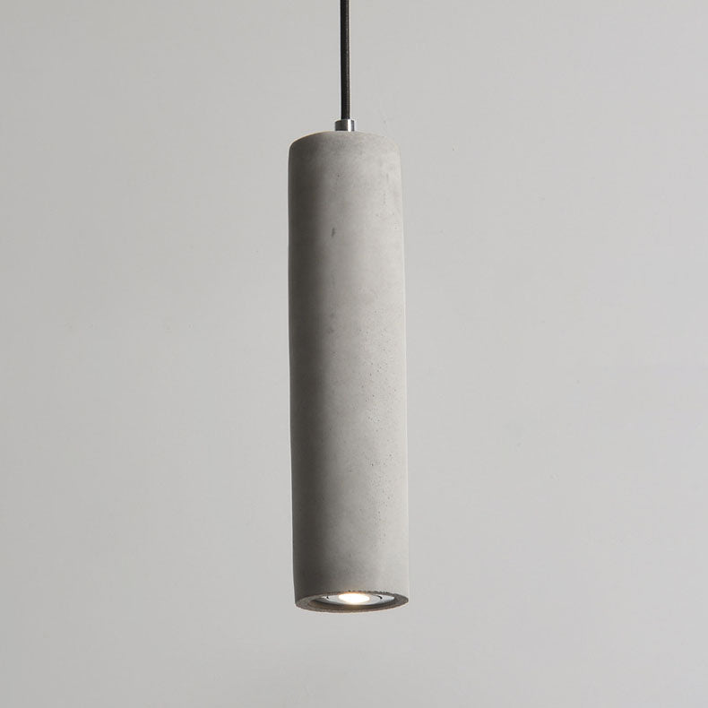 Pendant Light front angle — raw cement tube shade | Casa Norex
