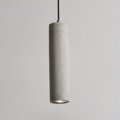 Pendant Light front angle — raw cement tube shade | Casa Norex
