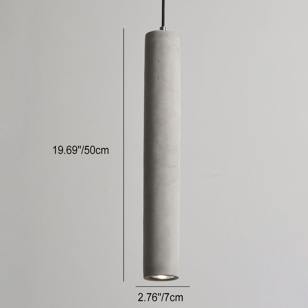 Pendant Light top-down view — raw cement tube shade | Casa Norex