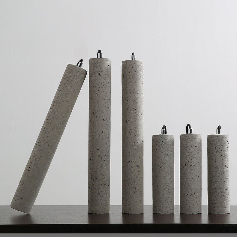 Pendant Light scale reference view — raw cement tube shade 2 | Casa Norex