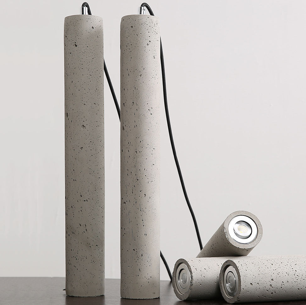 Pendant Light mounting detail view — raw cement tube shade 2 | Casa Norex