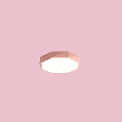 Flush Mount Ceiling Light alternate angle detail — faceted iron and acrylic shade 2 | Casa Norex