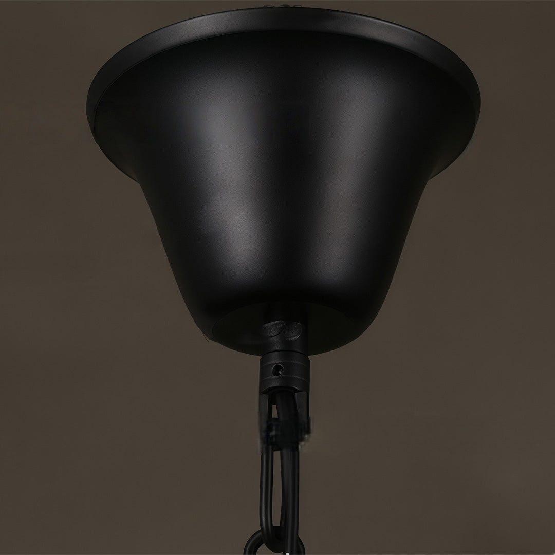Clear glass industrial pendant light clear glass pendant light hanging hardware detail — Casa Norex