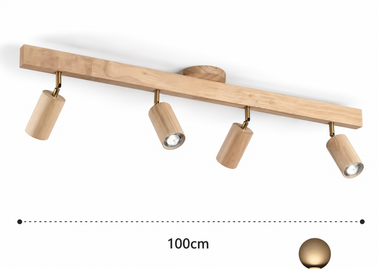 Adjustable Wood Spotlight Chandelier