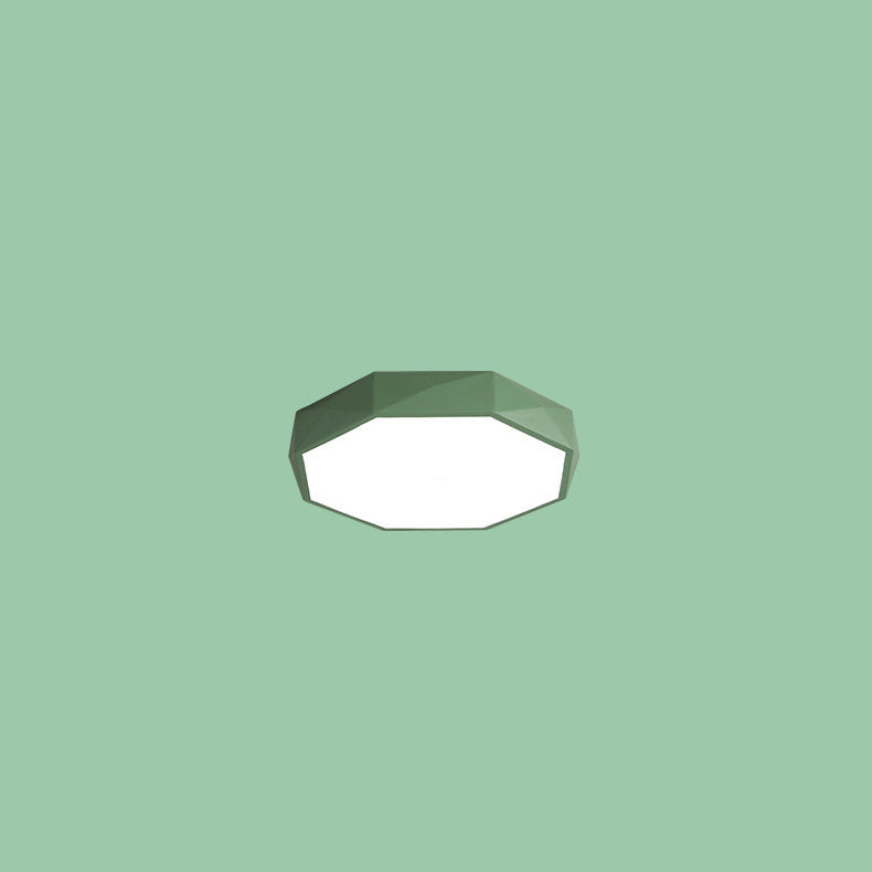 Flush Mount Ceiling Light mounting detail view — faceted iron and acrylic shade 2 | Casa Norex
