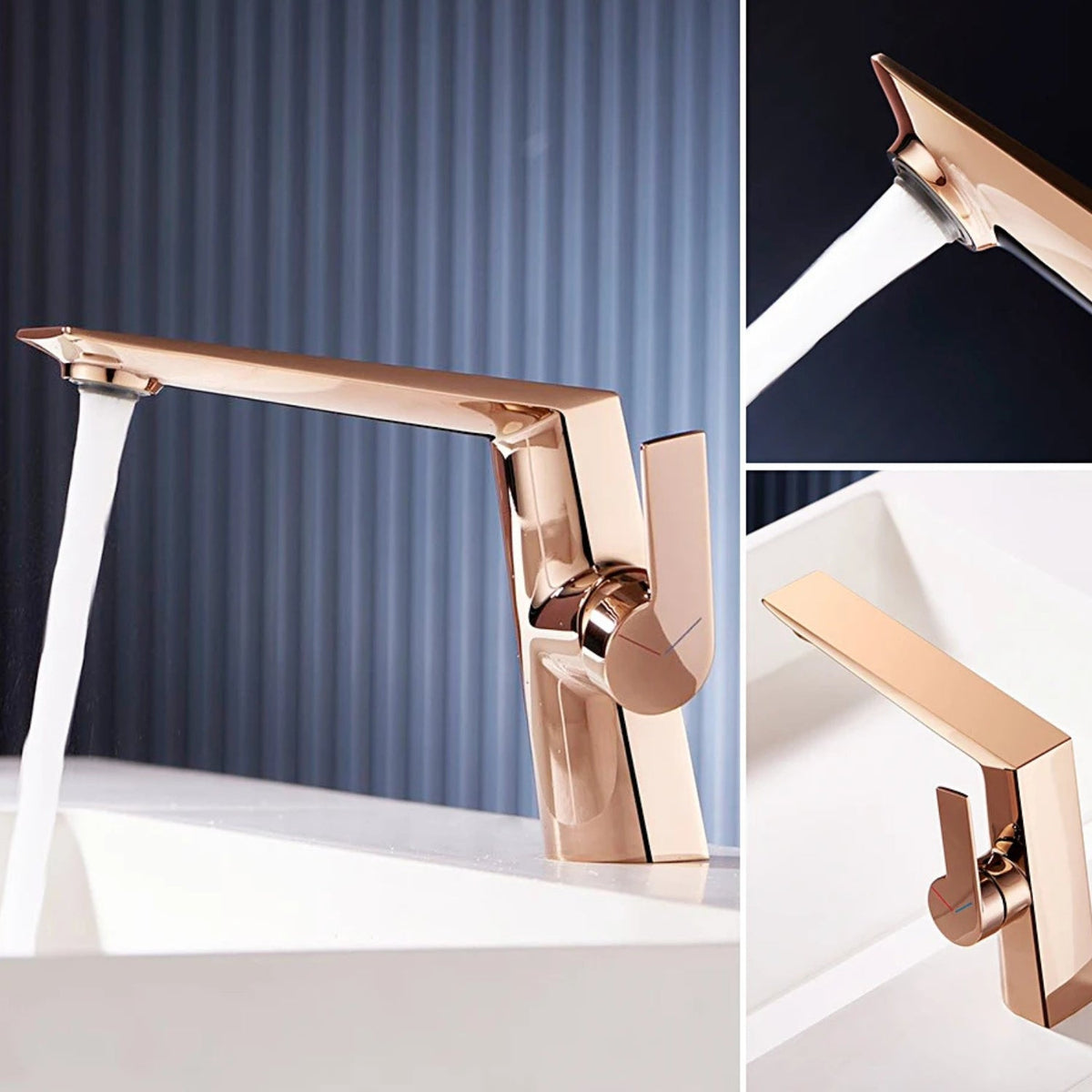 Purelane Bathroom Faucet spray head detail — Brushed Gold finish — Casa Norex