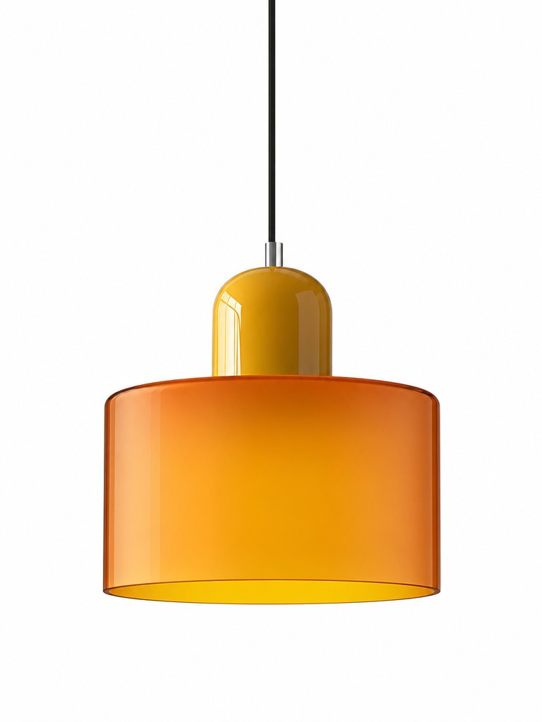 Verdoma Modern Cylinder Glass Design Pendant Light for Kitchens and Dining Rooms