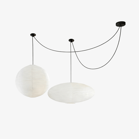 Washi paper pendant lamp — white cloud-like shades | Casa Norex