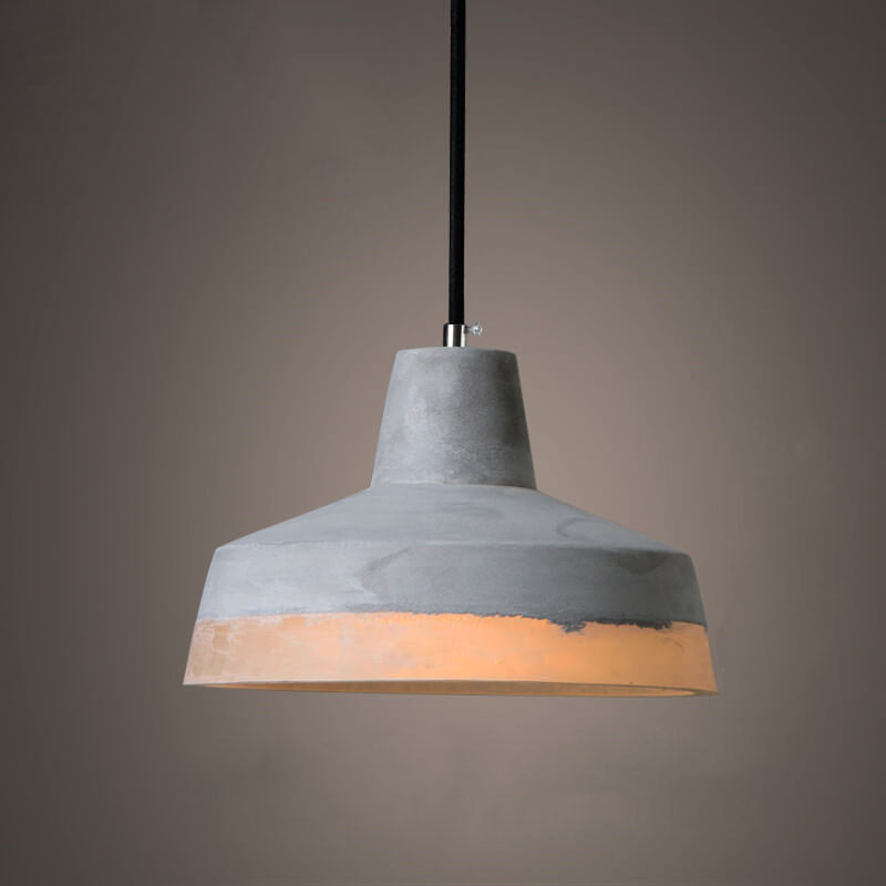 Pendant Light front angle — cement and resin shade on metal frame | Casa Norex