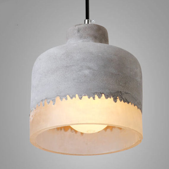 Pendant Light top-down view — cement and resin shade on metal frame 2 | Casa Norex