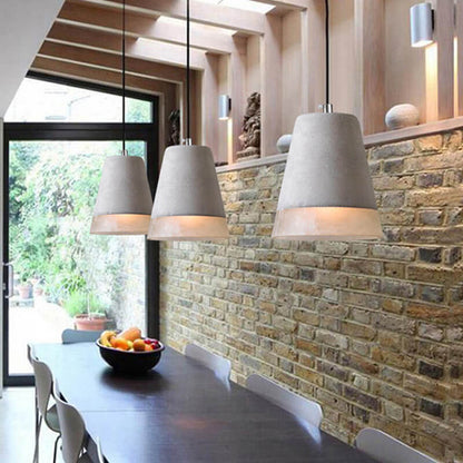 Pendant Light mounting detail view — cement and resin shade on metal frame | Casa Norex