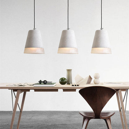Pendant Light scale reference view — cement and resin shade on metal frame | Casa Norex
