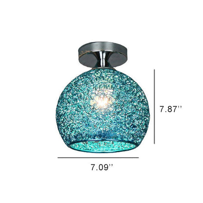 Semi-Flush Mount Ceiling Light side profile view — aluminum dome shade 2 | Casa Norex