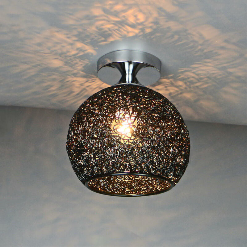 Close-up of 7.09" wide on semi-flush mount ceiling light | Casa Norex