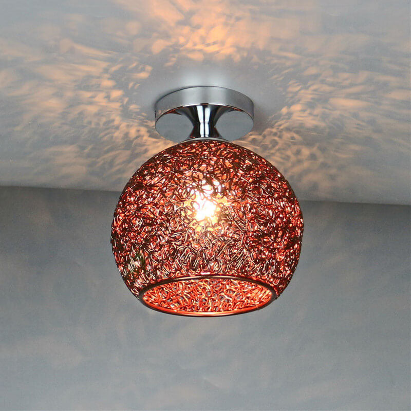 Semi-Flush Mount Ceiling Light scale reference view — aluminum dome shade | Casa Norex