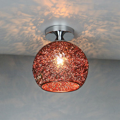 Semi-Flush Mount Ceiling Light scale reference view — aluminum dome shade | Casa Norex