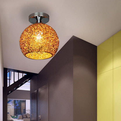 Semi-Flush Mount Ceiling Light top-down view — aluminum dome shade | Casa Norex