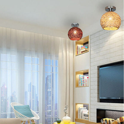 Semi-Flush Mount Ceiling Light front angle — aluminum dome shade 2 | Casa Norex