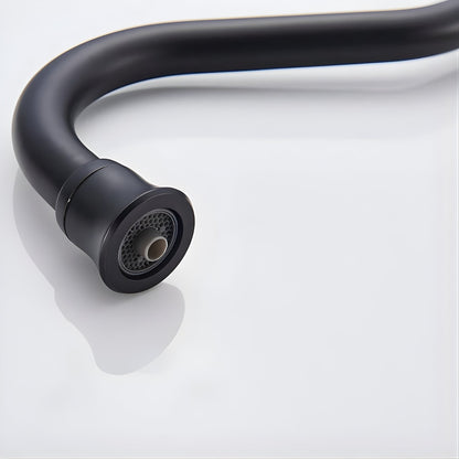 Close-up of solid brass spout and handle on Claritas Kitchen Faucet | Casa Norex