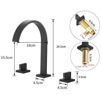 Squareline Bathroom Faucet lifestyle angle — Black finish — Casa Norex