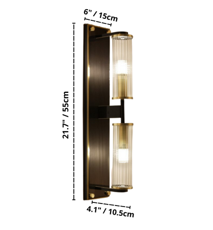 Tereza - Copper & Glass Column Wall Sconce