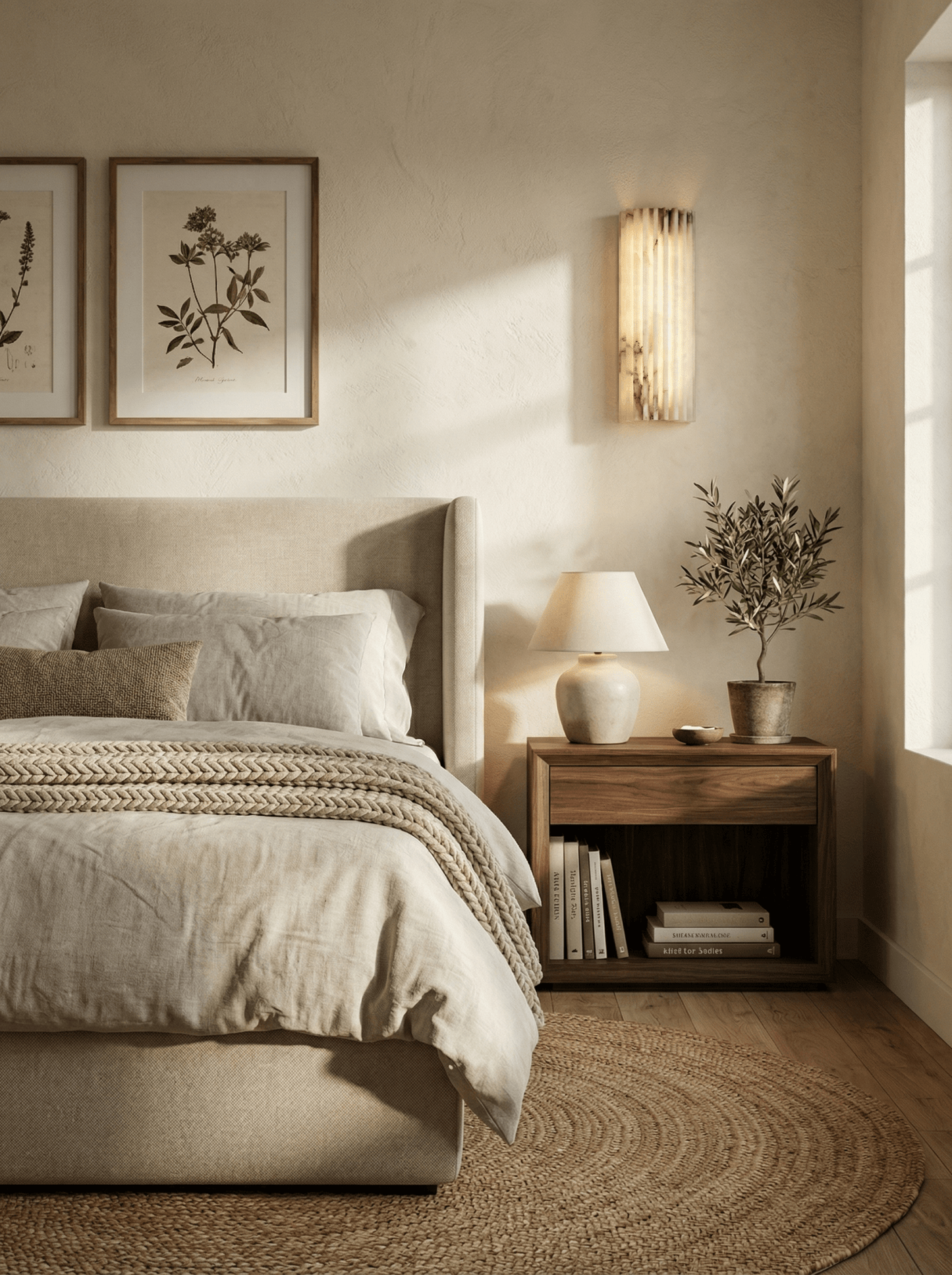 Alabaster wall light illuminated glow — Casa Norex