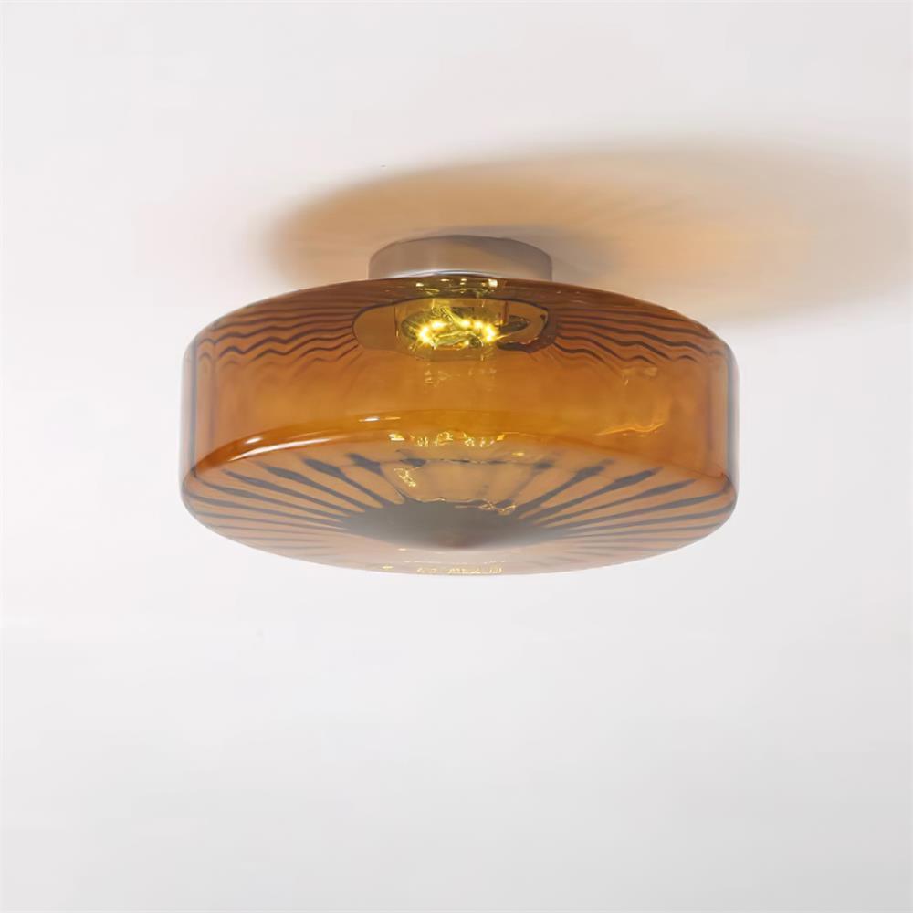 Amber Razia amber glass LED flush mount ceiling light 3 sizes | Casa Norex