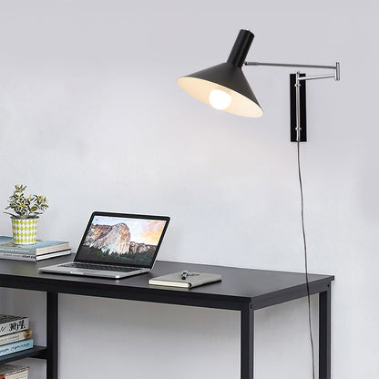 Anvia plug-in lamp black finish bedroom reading light - Casa Norex