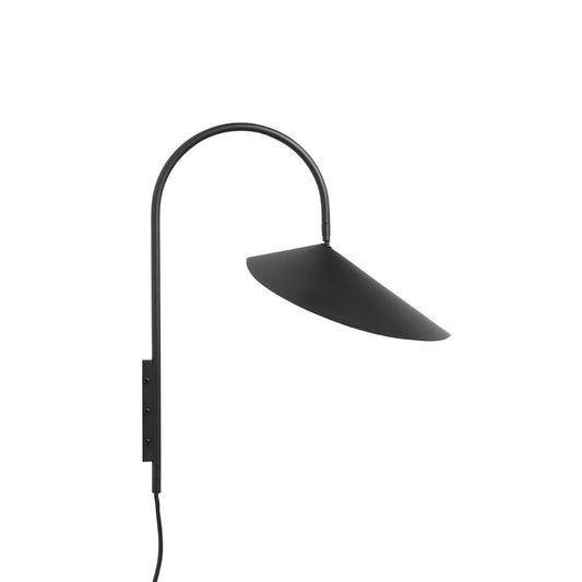Stella slim metal plug-in wall lamp black 127cm architectural | Casa Norex