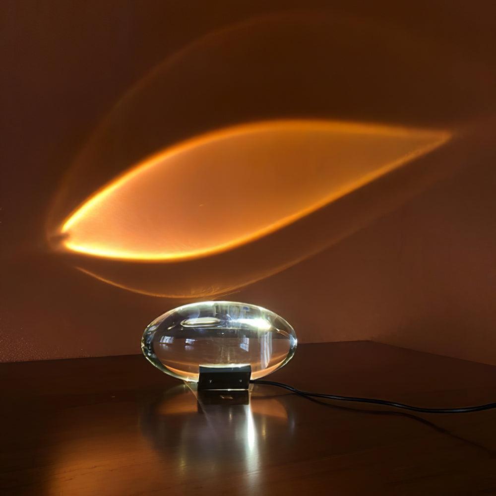 Close-up of crystal glass shade on Atman table lamp | Casa Norex