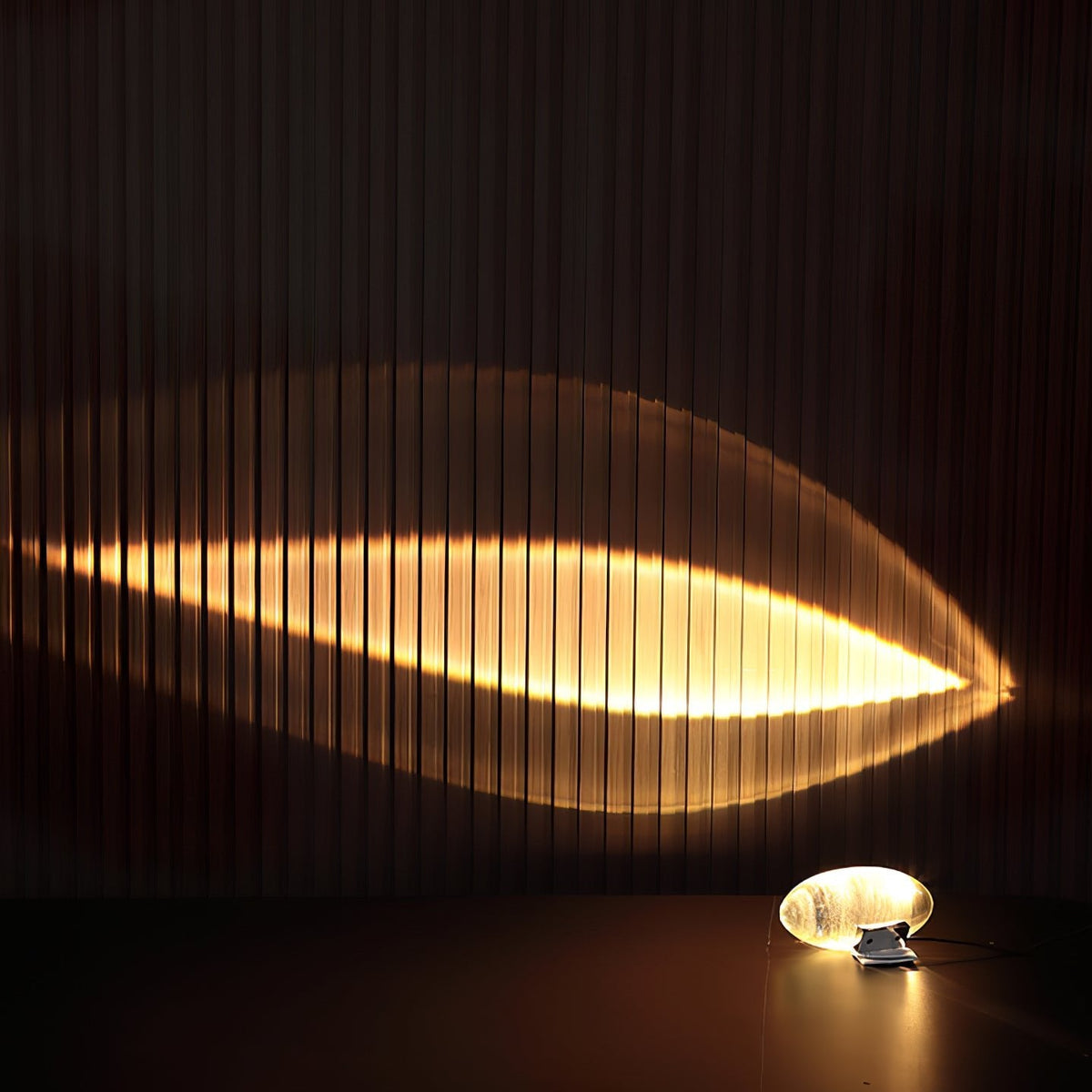 Atman crystal table lamp — clear glass with chrome base | Casa Norex