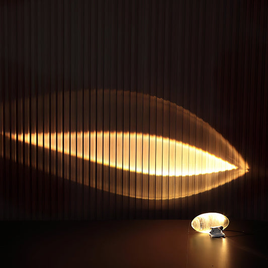 Atman crystal table lamp — clear glass with chrome base | Casa Norex