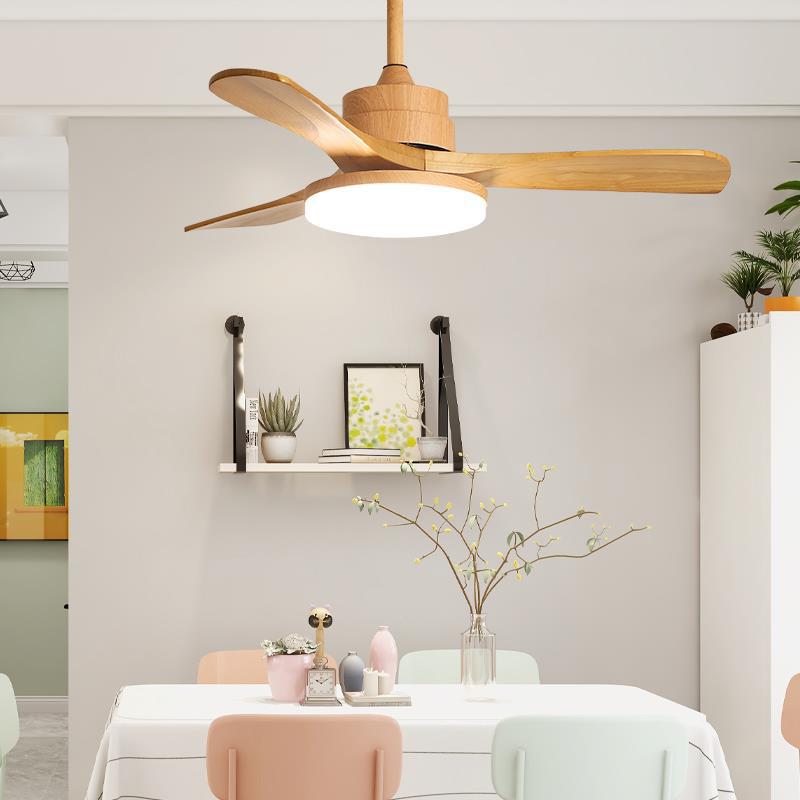 Ceiling fan light in Nordic dining room setting — hardwired chain mount | Casa Norex
