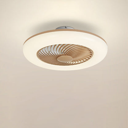 Modern Simplicity Round Iron ABS Acrylic LED Semi-Flush Mount Ceiling Fan Light For Bedroom