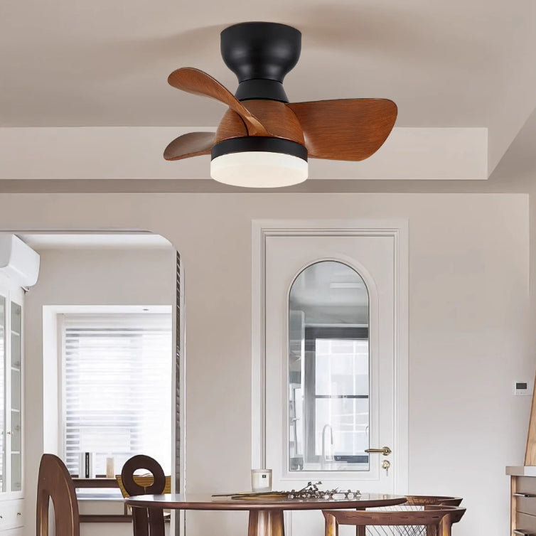 Retro ceiling fan light — iron body with three-blade design and ABS diffuser | Casa Norex