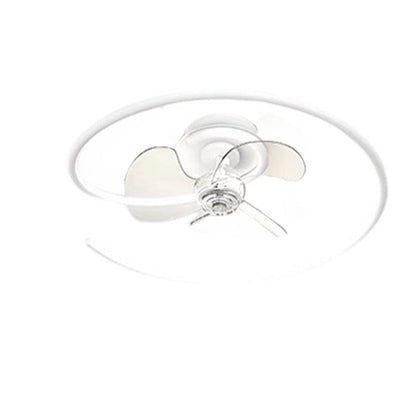 Contemporary Scandinavian Silicone Aluminum Linear Semi-Round LED Semi-Flush Mount Ceiling Fan Light For Bedroom