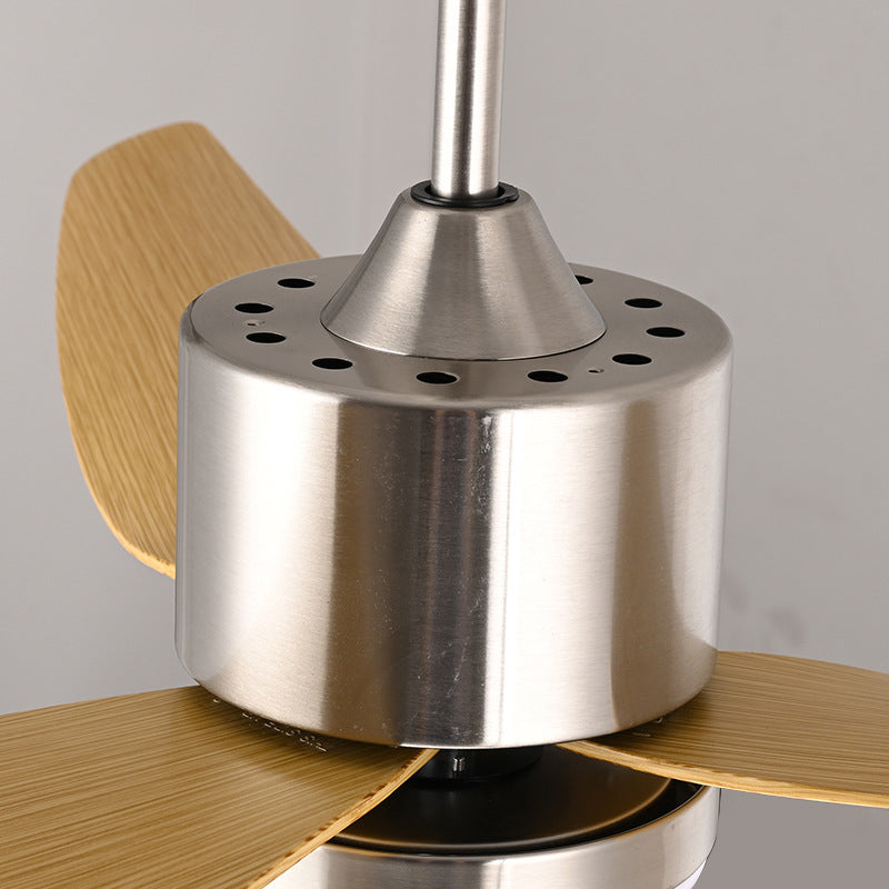 Contemporary Scandinavian Iron ABS Acrylic Round LED Semi-Flush Mount Ceiling Fan Light For Bedroom
