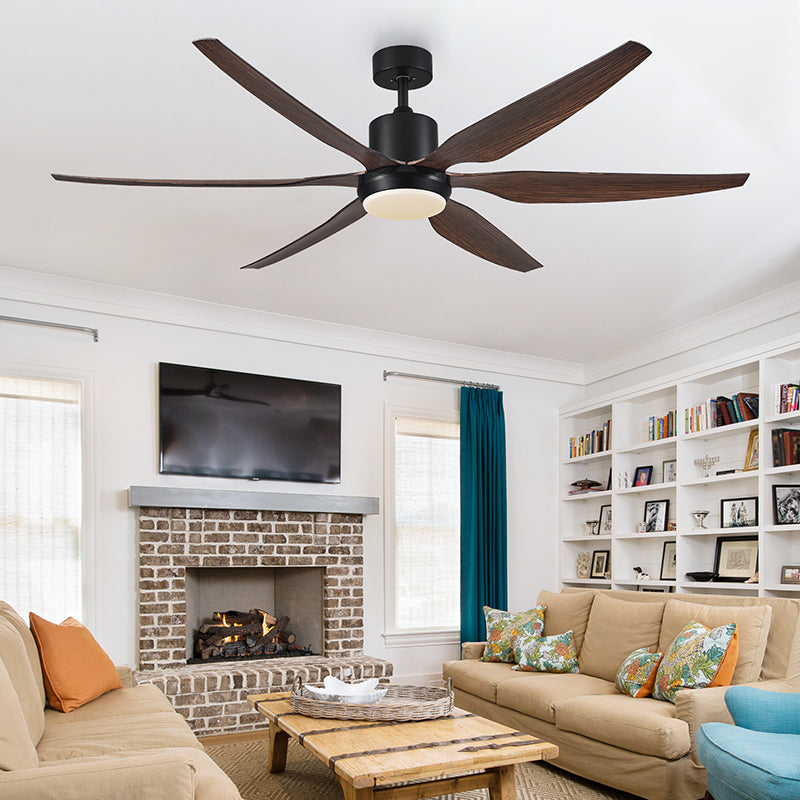 Copper cylinder ceiling fan light — ABS and copper body with acrylic diffuser | Casa Norex