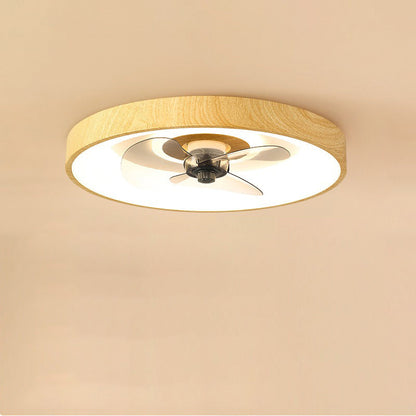 Contemporary Creative Round Square Iron Acrylic Plastic LED Flush Mount Ceiling Fan Light For Bedroom